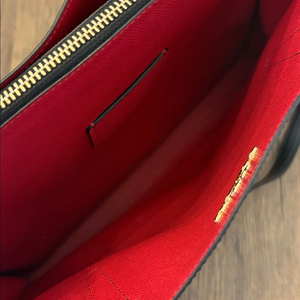 Coach Midnight Black & Red Leather Handbag - Picture 3 of 8